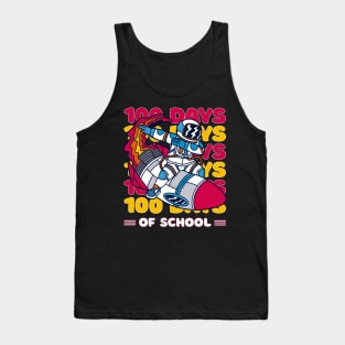 100 days of school typography featuring Astronauts dabbing on a rocket #3 Tank Top